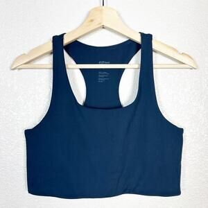 Girlfriend Collective Womens Racerback Sports Bra in Navy Blue in‎ Black Size L